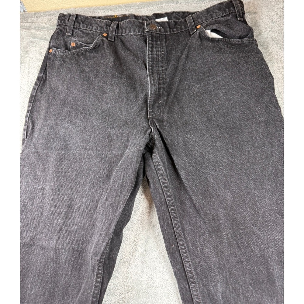 Vtg Levi's 518 Relaxed Jeans USA Made Black Orange Tab 40x32 Actual 38x32 - Picture 2 of 9